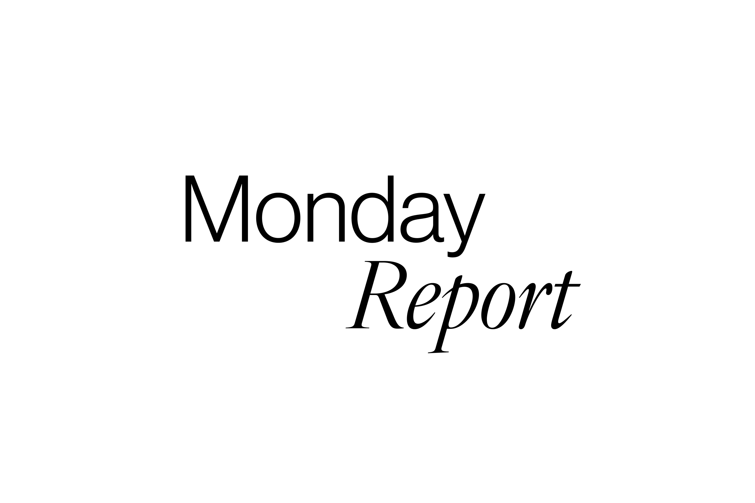 Monday Report title in black text